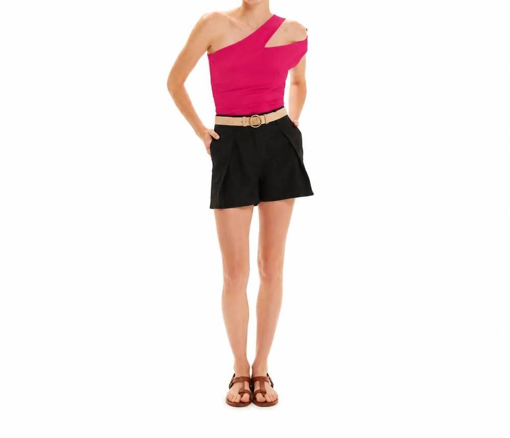 NEW KOURBELA one-shoulder top with cut-out detail in pink
